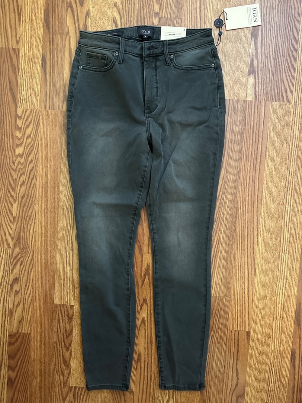 NYDJ Olive-Charcoal High-Rise Skinny Jeans